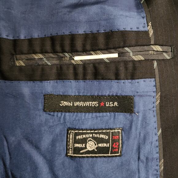 John Varvatos Men's 42L Wool Navy Jacket Made in Portugal RN 90736 - Picture 3 of 12